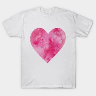 Pink watercolor Heart, valentines day T-Shirt